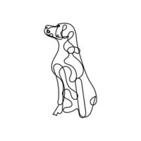 dog one line art design, logo design minimal design vector