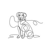 dog one line art design, logo design minimal design vector