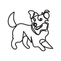 dog one line art, dog continuous line art, dog minimal line art design vector
