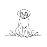 dog one line art design, logo design minimal design vector