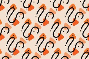 Geometric seamless pattern with orange and white color Simple graphics. vector