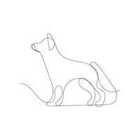 dog one line art, dog continuous line art, dog minimal line art design vector