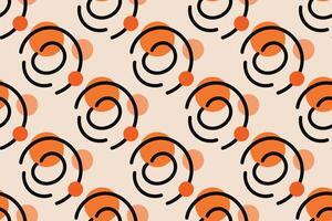Geometric seamless pattern with orange and white color Simple graphics. vector