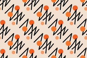 Geometric seamless pattern with orange and white color Simple graphics. vector