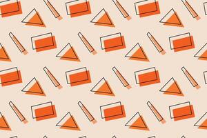 Geometric seamless pattern with orange and white color Simple graphics. vector