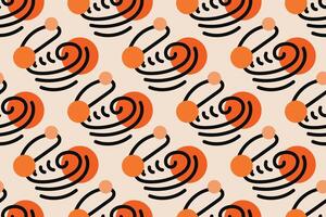 Geometric seamless pattern with orange and white color Simple graphics. vector