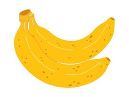 Cartoon Bananas icon. Hand drawn ripe bananas, trendy flat style yellow fruit. Tropical fruit banana bunch, snack or vegetarian nutrition. Isolated on transparent background illustration vector
