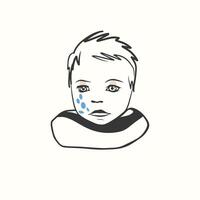 Portrait of a Baby in graphic style, sketch vector