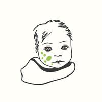 Portrait of a Baby in graphic style, sketch vector