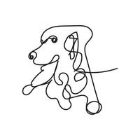 dog one line art, dog continuous line art, dog minimal line art design vector