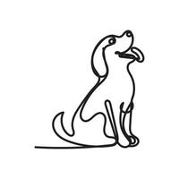 dog one line art, dog continuous line art, dog minimal line art design vector