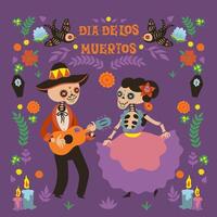 Dia de los Muertos greeting card for Day of the Dead. image vector