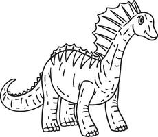 Amargasaurus Dinosaur Isolated Coloring Page vector