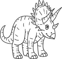 Triceratops Dinosaur Isolated Coloring Page vector