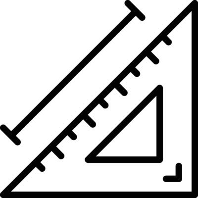 Measuring icon. Ruler icon in outline