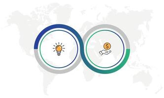 Business process. Timeline infographics with 2 steps, and options. vector