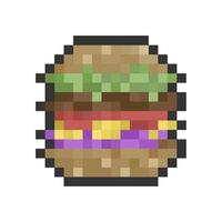 hamburger pixel art for dynamic digital projects and designs. vector