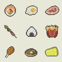 food pixel art bundle collection for your digital asset vector
