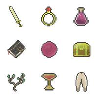 game items collection pixel art bundle collection for your digital asset vector