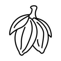 Cocoa icon with stem and leaf vector
