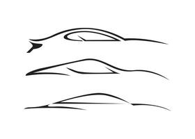 car icon design illustration set of three cars isolated on white background vector