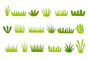 grass set isolated on white background. vector