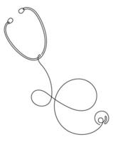 continuous line drawing of stethoscope infinity shape vector