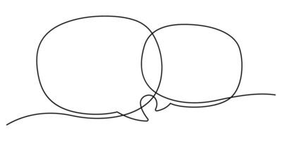 online chat icon one line drawing continuous vector