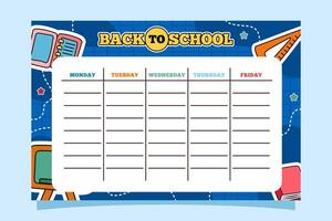 Back to School Time Table Template vector