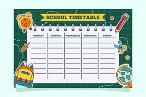 Back to School Time Table Template vector