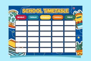 Back to School Time Table Template vector
