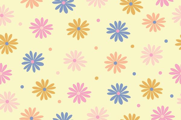 Garden flower, plants, botanical, seamless design for fashion, fabric, wallpaper and all prints. Small bright flowers. illustration.