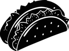 Black silhouette illustration of tacos vector