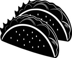 Black silhouette illustration of tacos vector