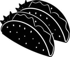 Black silhouette illustration of tacos vector