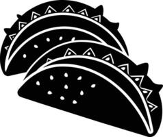 Black silhouette illustration of tacos vector