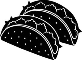 Black silhouette illustration of tacos vector