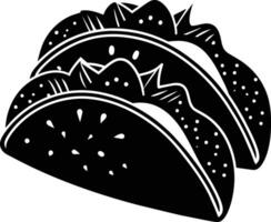 Black silhouette illustration of tacos vector