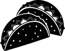 Black silhouette illustration of tacos vector