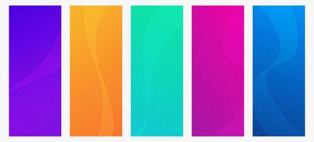Modern colorful gradient background with wave lines vector