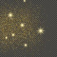Gold glittering dust on a gray background. Dust with gold glitter effect and empty space for your text. illustration vector