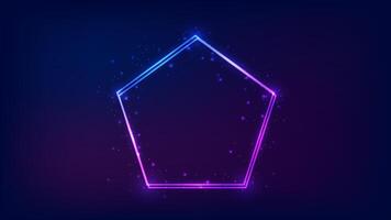 Neon double frame with shining effects vector