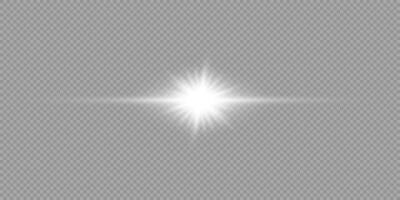 White horizontal light effect of lens flares vector