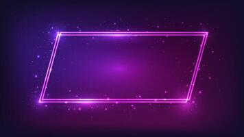 Neon double quadrangle frame vector