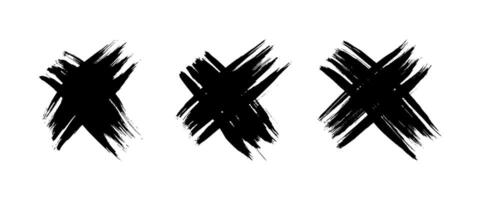 Black Hand drawn cross symbol vector