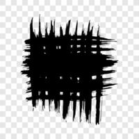 Black brush stroke in square form. Hand drawn ink spot isolated on background. illustration vector