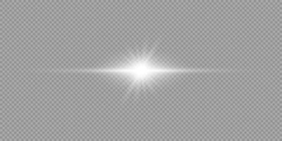 White horizontal light effect of lens flares vector