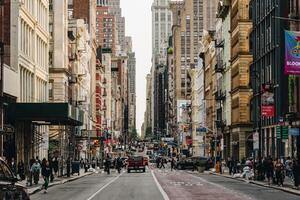 New York, US - May 8, 2023 - Busy street in New York midtown photo