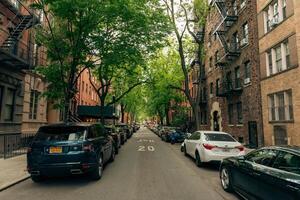 New York, US - May 7, 2023 - Street in New York downtown on a sunny day photo