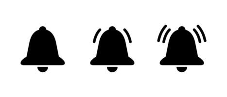 Notification bell icon set in generic style. Alert, ringing concept vector